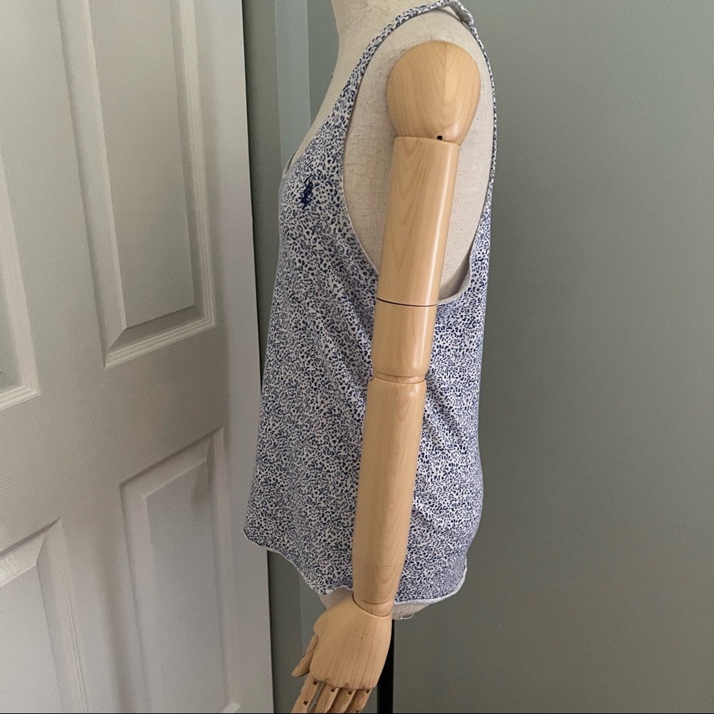 Obey Loose Fit Blue White Speckled Racerback Tank Top Size M - Picture 8 of 13